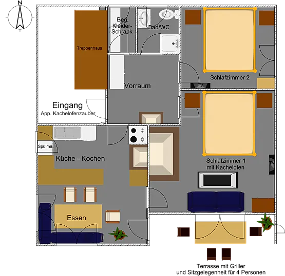 appartement kachelofenzauber grundriss